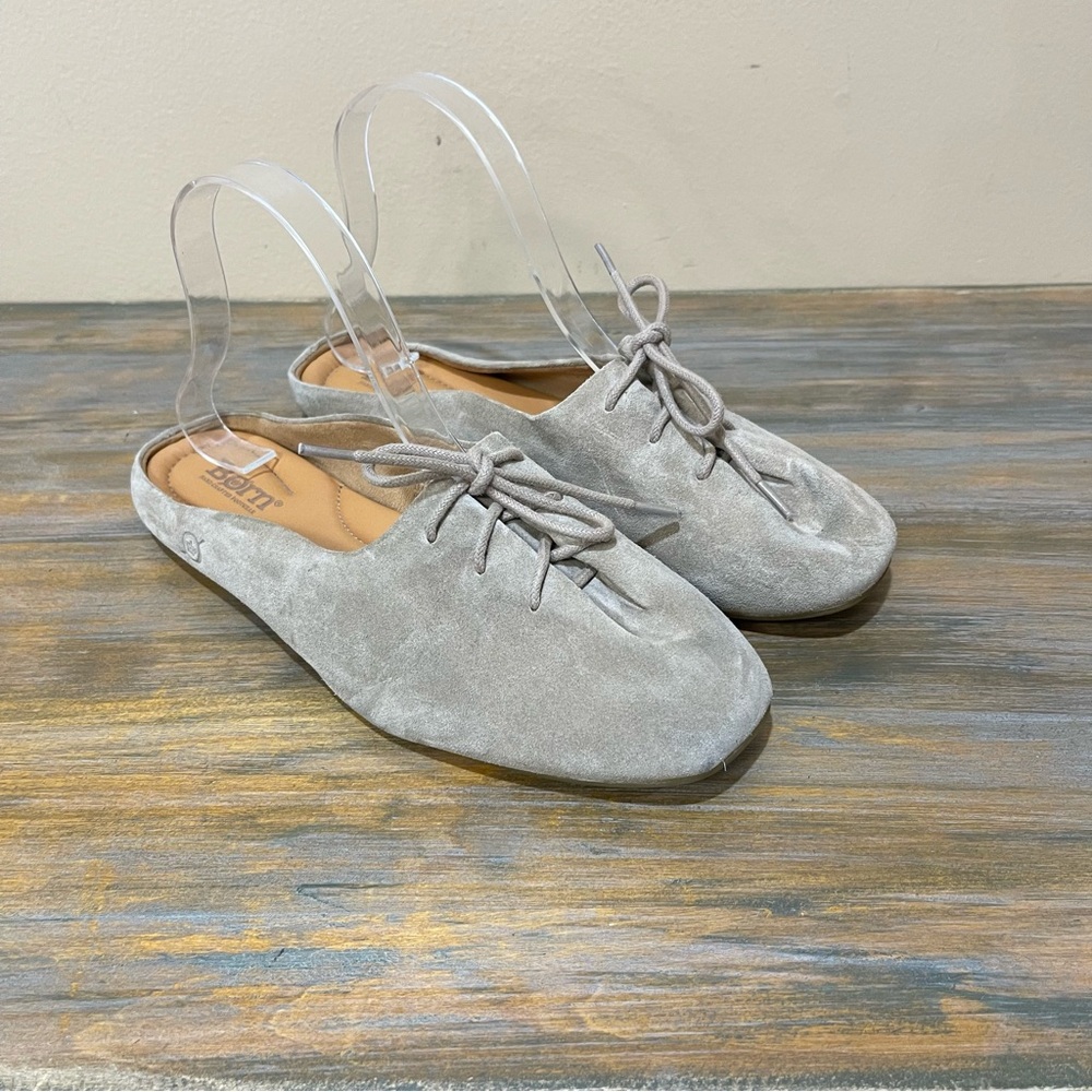 Born Suede Slingback Mules with Bow
